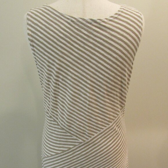 Cut Loose Cotton/Linen Tan/White Striped Tank Maxi - Picture 10 of 16